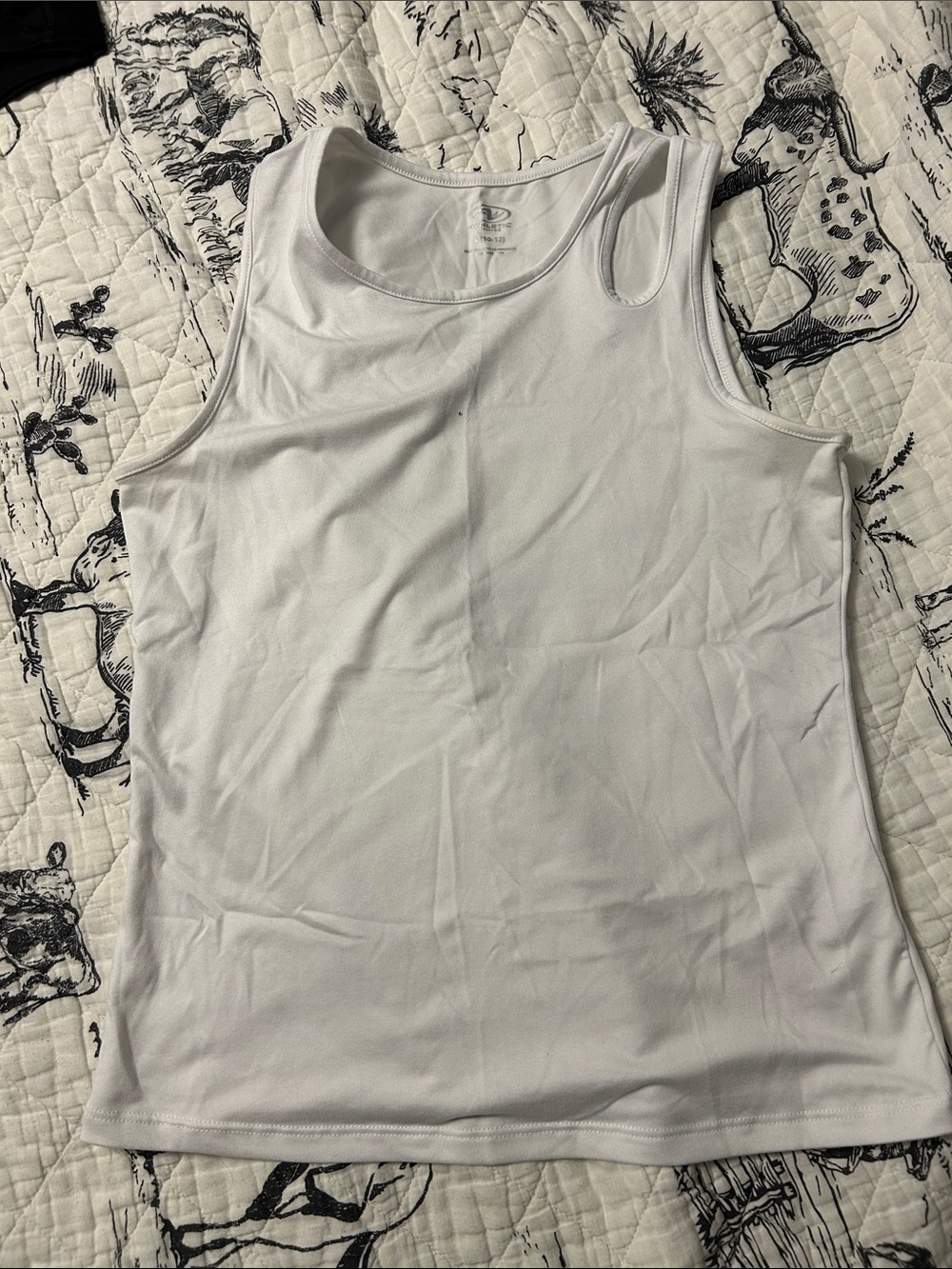 Women's White Scoop Neck Tank Top